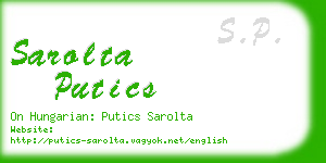 sarolta putics business card